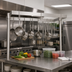 Thumbnail image #2 for BK Resources 60-Inch 360-Degree Adjustable Table-Mounted Stainless Steel Pot Rack with 20 Double-Prong Hooks