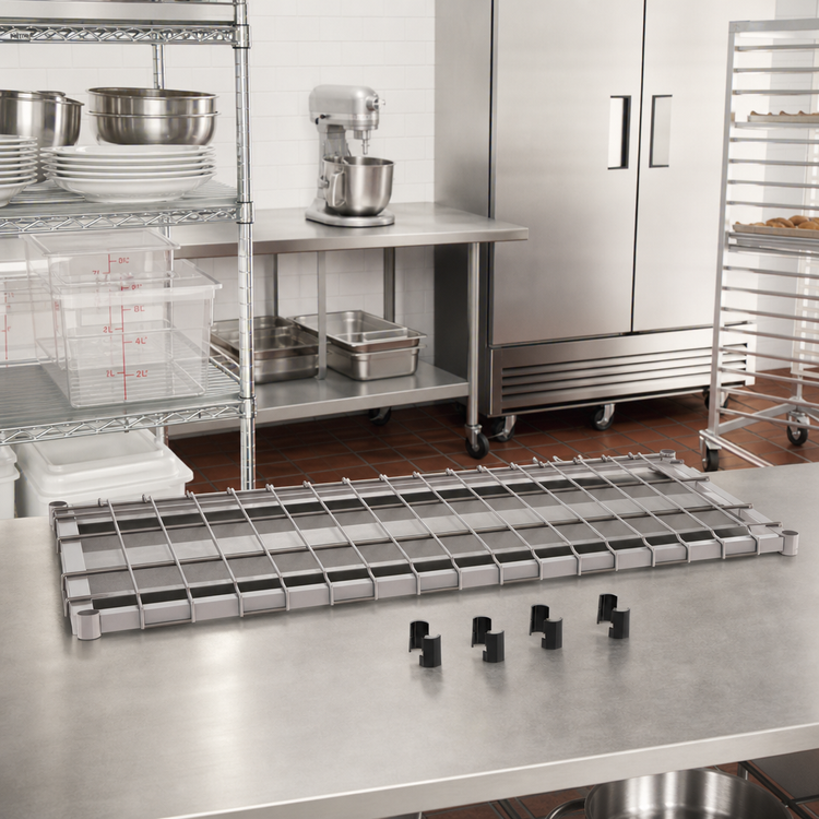 Product image #2 for Metro Super Erecta 48 Inch W x 24 Inch D Wire Dunnage Shelf, Lift-Off Deck, Metroseal Gray Epoxy-Coated, 1300 lb. Capacity