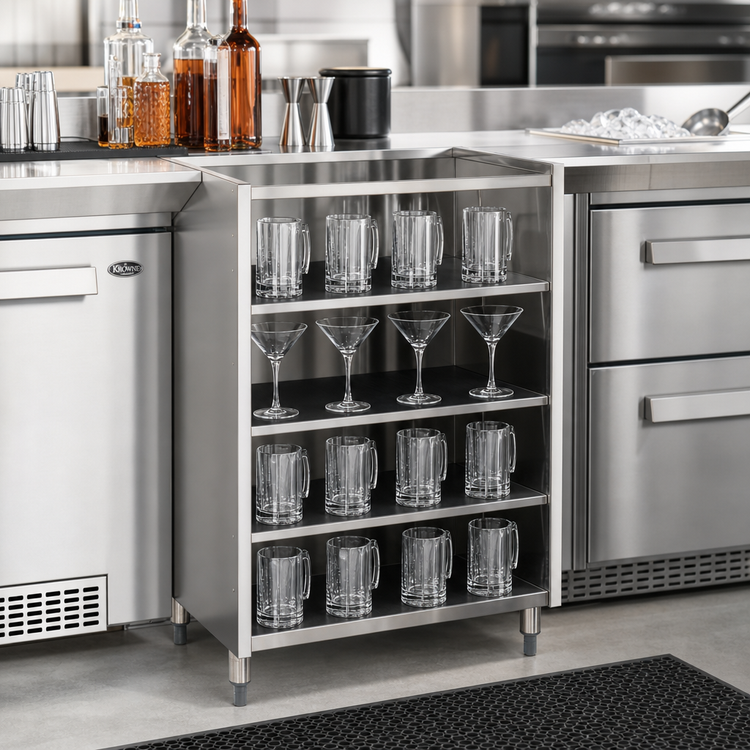 Product image #2 for Krowne Royal Series 18-Inch Wide Back Bar Glass Storage Cabinet, 24-Inch Deep, 3 Shelves, No Top
