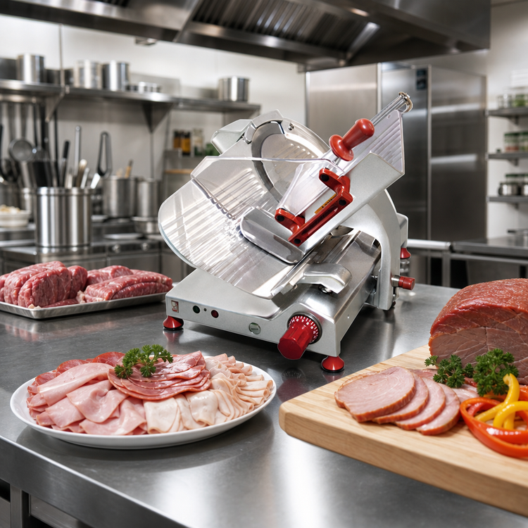 Product image #2 for Trento 13-Inch Gear-Driven Manual Gravity Feed Commercial Meat Slicer, 120V, 1/2 HP