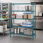 Thumbnail image #2 for EagleGard Red-i-Pak 4-Tier Wire Shelving Unit, 60 x 18 x 63 Inches, Blue-Green Hybrid Epoxy Finish