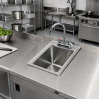 Thumbnail image #2 for Krowne HS-1419 Drop-In Stainless Steel Hand Sink with 6-Inch Gooseneck Faucet, 12 x 18 x 10 Inches