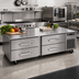 Thumbnail image #2 for Randell 105-Inch Self-Contained Refrigerated Chef Base Equipment Stand with 6 Drawers, Right-Side Compressor