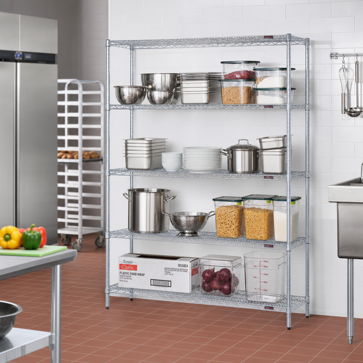 Product image #2 for EAGLEbrite 4-Tier Starter Wire Shelving Unit, 72W x 24D x 74H, Zinc Finish