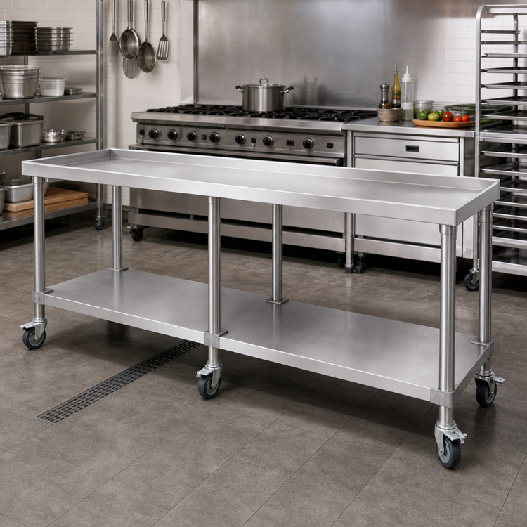 Product image #2 for Steakhouse 72-Inch Stainless Steel Equipment Stand with Undershelf for IAB-72