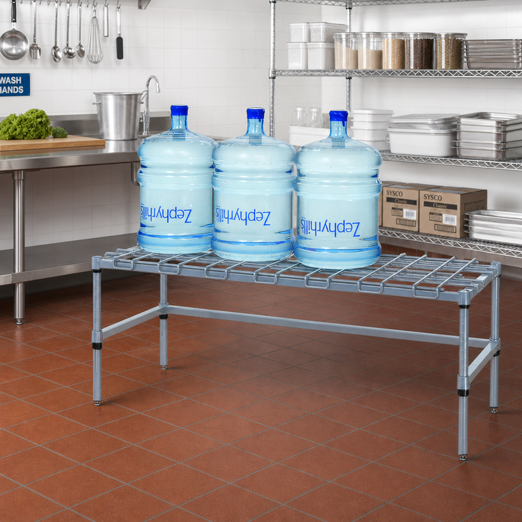Product image #2 for Modular Wire Dunnage Rack, 30 x 24 x 14 Inches, 1500 lb. Capacity, Gray Epoxy Antimicrobial Finish