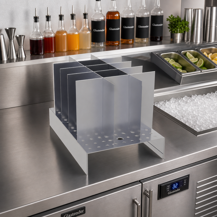 Product image #2 for Glastender BRM15 Stainless Steel 15-Bottle Mixology Bottle Rack for Ice Bins