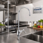 Thumbnail image #2 for Fisher 30150 Brass Deck-Mount Manual Faucet with 12-Inch Swivel Gooseneck Spout, Single-Hole Lever Handle