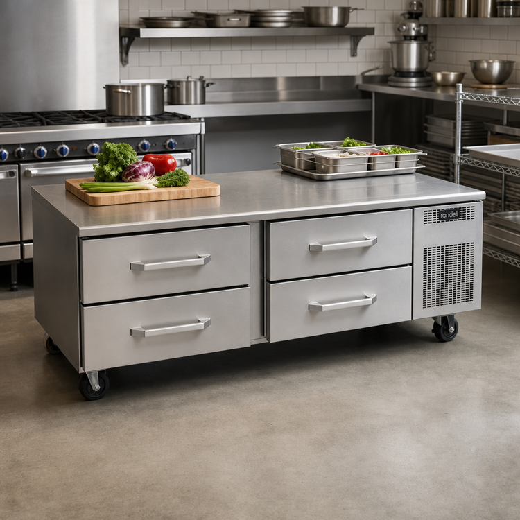 Product image #2 for Randell LPRES1R1-48C4 48-inch Refrigerated Chef Base Equipment Stand with Two 27-inch Drawers