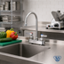 Thumbnail image #2 for T&S Brass EverSteel 4-Inch Deck-Mount Workboard Mixing Faucet with 5 3/4-Inch Gooseneck Spout