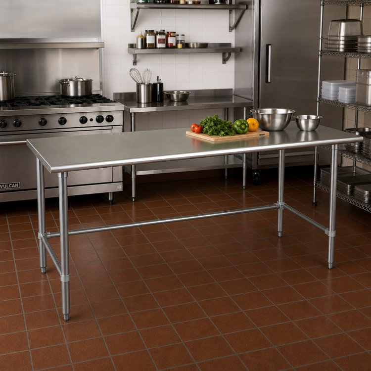 Product image #2 for Eagle Group BlendPort® Budget Series 84-Inch x 24-Inch Work Table with 430 Stainless Steel Top and Galvanized Base