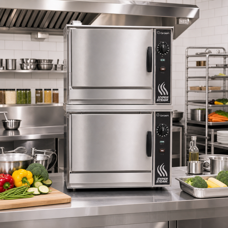 Product image #2 for Groen HyperSteam Double-Stacked Tabletop Electric Pressureless Convection Steamer