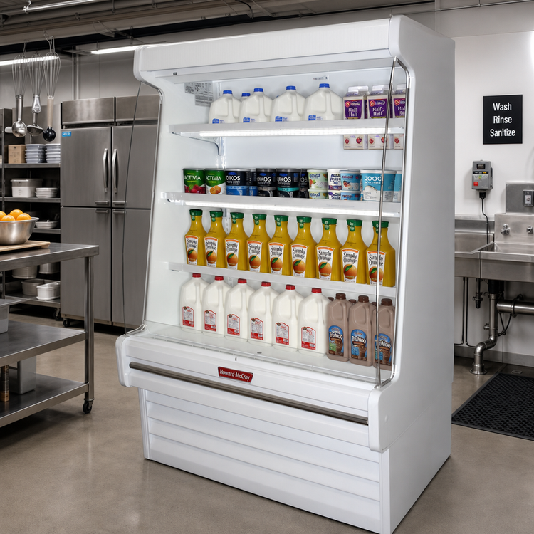 Product image #3 for Howard-McCray Ovation Series Dairy Remote Open Merchandiser with 3 LED-Lit Shelves, 39-Inch W x 72-Inch H