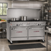 Thumbnail image #2 for Southbend Ultimate 60-Inch Gas Restaurant Range with 8 Open Burners, Standard Oven, and Cabinet Base