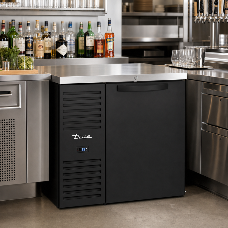 Product image #2 for True Premier Bar 36-Inch Single-Section Refrigerated Back Bar Cooler with Solid Locking Door and Stainless Steel Top