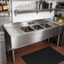 Thumbnail image #2 for BK Resources Slim-Line Three-Compartment Stainless Steel Underbar Sink with Dual Drainboards