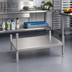 Thumbnail image #2 for Advance Tabco Stainless Steel Dishtable Undershelf with Adjustable Die Cast Leg Clamps, 18 in. W x 24 in. D