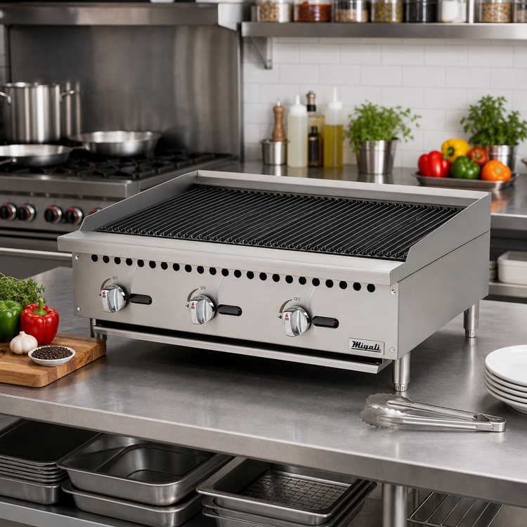 Product image #2 for Migali Competitor Series C-CR36 Countertop Natural Gas Char-Rock Charbroiler, 36-Inch