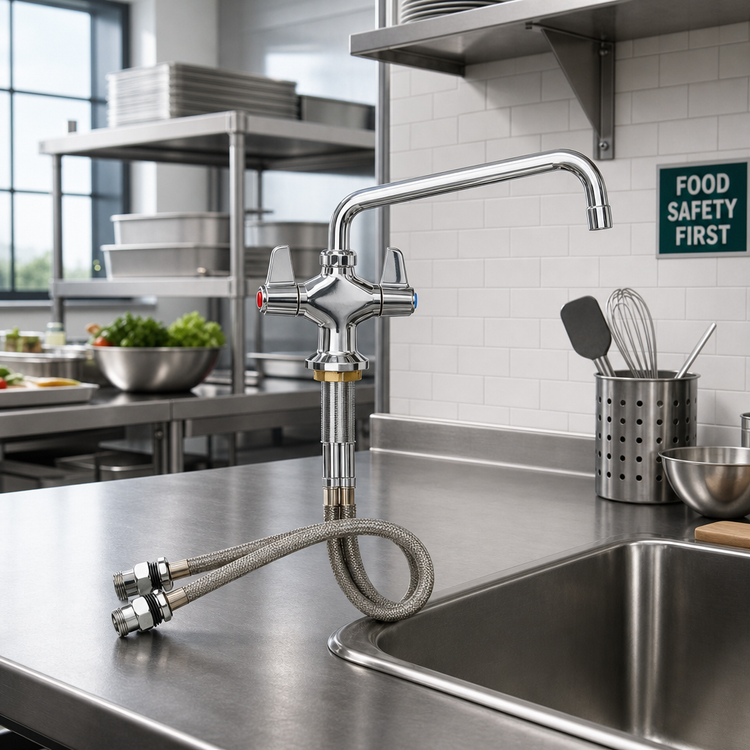 Product image #2 for equip Single-Hole Deck-Mount Pantry Faucet with 12-Inch Swing Nozzle and 18-Inch Flexible Inlets