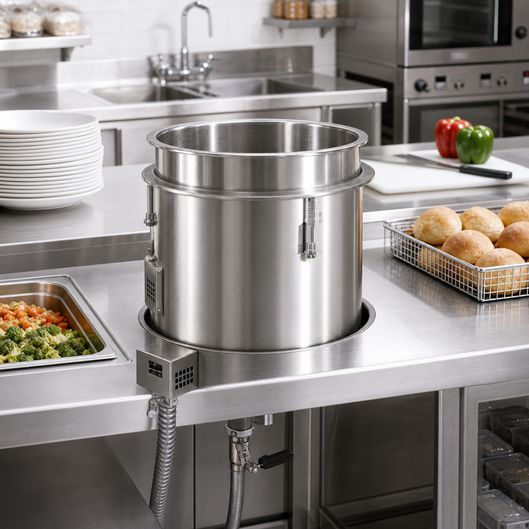 Product image #2 for Drop-In Round Insulated Heated Well, 7 Quart, with Drain and Auto Fill