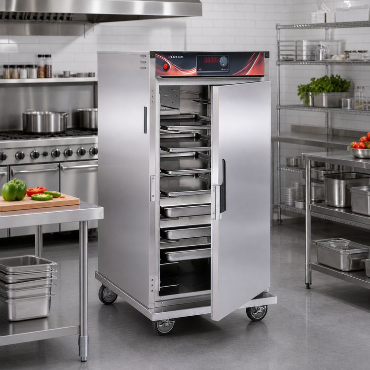 Product image #2 for Cres Cor Intermediate-Height 3/4 Size Mobile Heated Holding Cabinet, 1 Section, 9 Pan Capacity