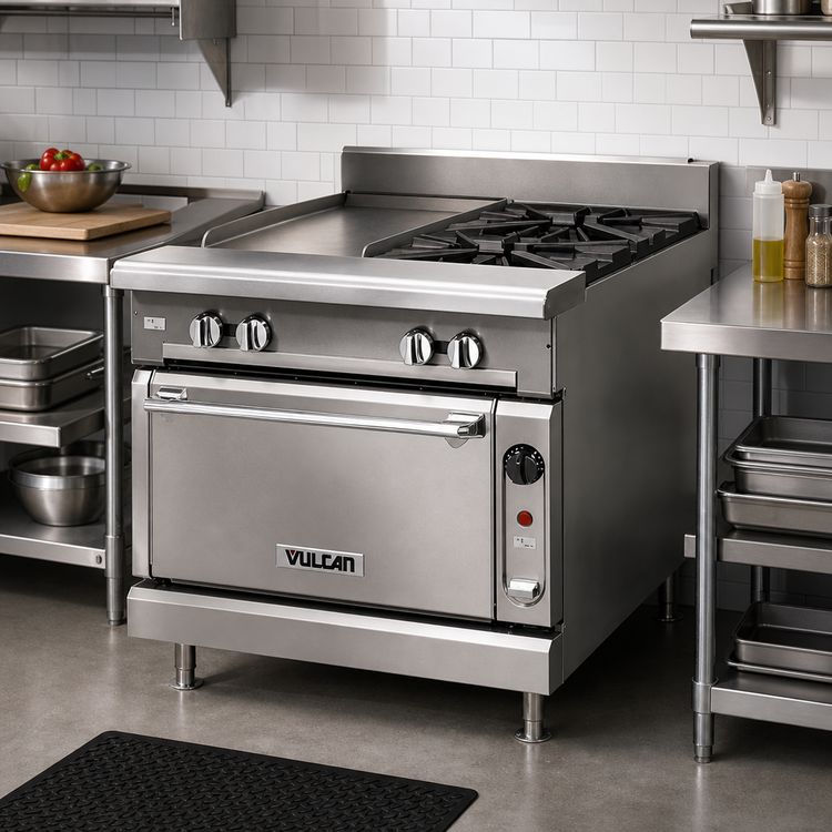 Product image #2 for Vulcan V Series 36-Inch Heavy Duty Modular Gas Range with 2 Open Burners and 24-Inch Griddle