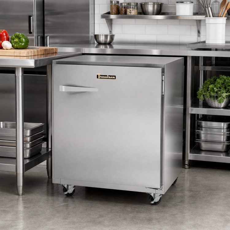 Product image #2 for Traulsen Dealer's Choice Compact Undercounter Reach-In Freezer, 27 Inch Wide, One Section, Left-Hinged Solid Door, Self-Contained