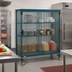 Thumbnail image #2 for Super Erecta Mobile Wire Security Cage with Sliding Doors, Metroseal Green Epoxy, Polymer Horn Casters