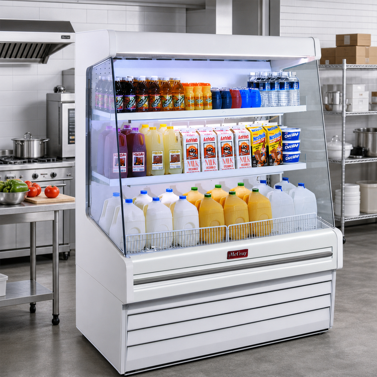 Product image #2 for Howard-McCray Ovation Series Dairy Open Merchandiser, 99-Inch Wide, 2 Rows of Lighted Shelves, Self-Contained Refrigeration