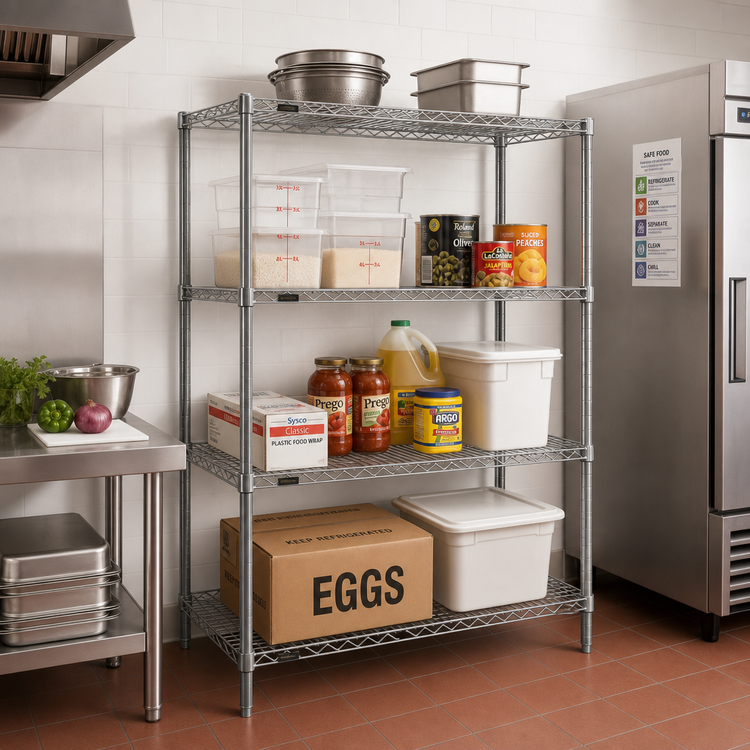 Product image #2 for Eagle Group Valu-Master Red-i-Pak 4-Tier Wire Shelving Unit, 36"W x 24"D x 63"H, Pewter Gray Epoxy Finish