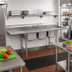 Thumbnail image #2 for Eagle Group 90-Inch Coved Corner Three-Compartment Stainless Steel Sink with Dual 18-Inch Drainboards