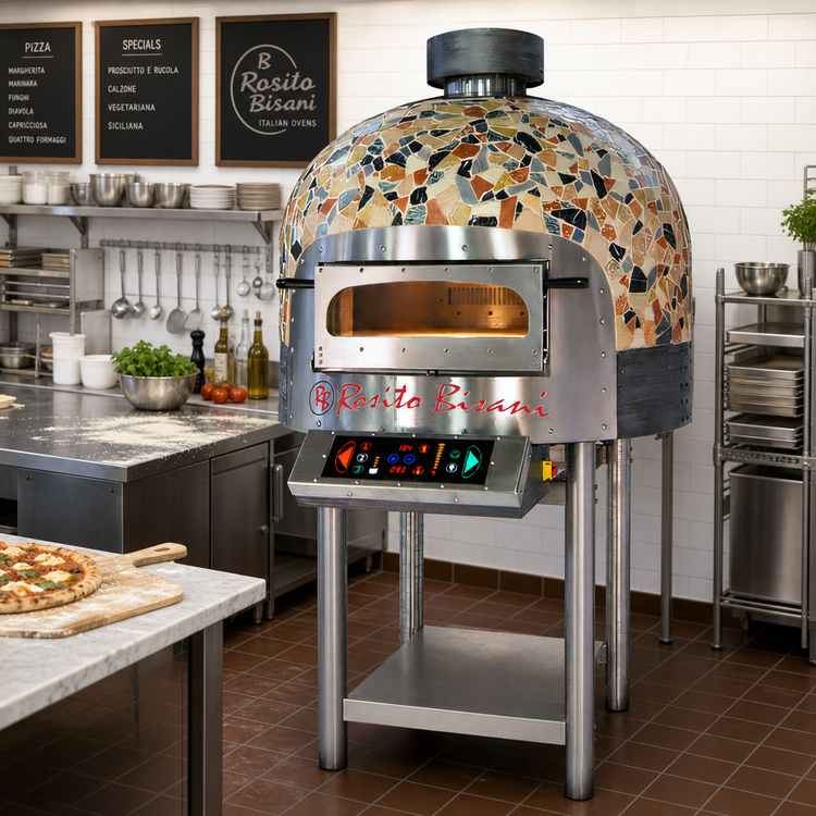 Product image #2 for Rosito Bisani FRV100-CM Electric Convection Rotary Pizza Oven, 39-Inch Round Cooking Chamber, 5-Pizza Capacity