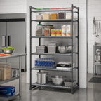 Thumbnail image #2 for Cambro Camshelving® Basics Plus CBU186084V5580 5-Shelf Vented Stationary Polymer Shelving Starter Unit, 18 x 60 x 84 Inches, Brushed Graphite