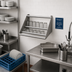 Thumbnail image #2 for Klinger's Trading Wall-Mount Tubular Glass Rack Sorting Shelf, 22 x 18-1/2 Inches, 304 Stainless Steel