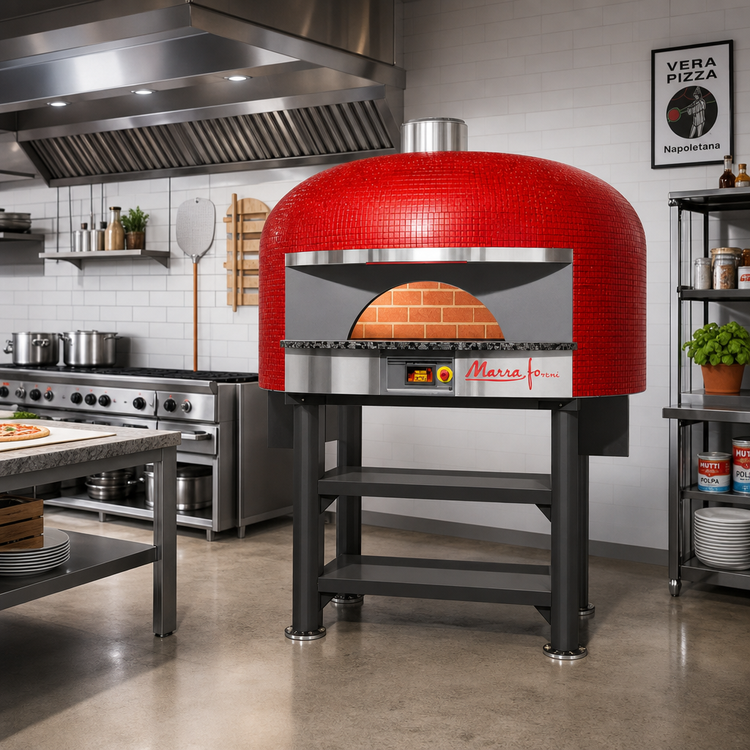 Product image #2 for Marra Forni Neapolitan Gas-Fired Brick Pizza Oven with 59-Inch Round Cooking Deck and Stand