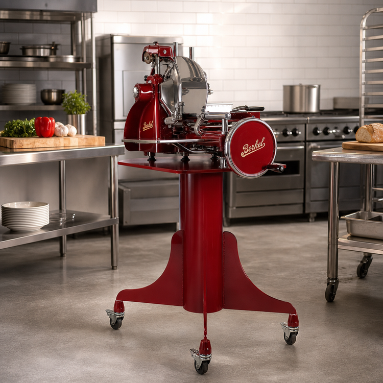 Product image #2 for Berkel 330M Slicer Stand with Casters, Classic Berkel Red