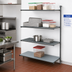 Thumbnail image #2 for Cambro Camshelving Basics Plus 4-Tier Add-On Polymer Shelving Unit, 21 x 30 x 84 Inches, Vented and Solid, Brushed Graphite