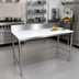 Thumbnail image #2 for John Boos 36 x 24 Inch Poly Top Trimming Table with 6-Inch Backsplash and Stainless Steel Base