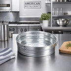 Thumbnail image #2 for American Metalcraft MTUB12 Round Galvanized Tin Cooling Tub with Side Handles, 95 oz. Case of 24