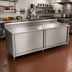 Thumbnail image #2 for John Boos 144 x 24-Inch Stainless Steel Enclosed Work Table with Sliding Doors and 5-Inch Backsplash