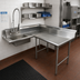 Thumbnail image #2 for Advance Tabco Korner L-Shaped Right-Hand Soil Dishtable with Pre-Rinse Sink, 95 Inch, 16 Gauge 304 Stainless Steel