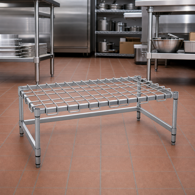 Product image #2 for Eagle Group 24 Inch x 24 Inch Chrome Wire Dunnage Rack, 14 Inch High, 1,600 lb Capacity