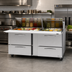 Thumbnail image #2 for Turbo Air PRO Series 72-5/8-Inch 2-Section Mega Top Sandwich/Salad Prep Table with Slide Lids, 4 Drawers, and Rear-Mount Self-Contained Refrigeration
