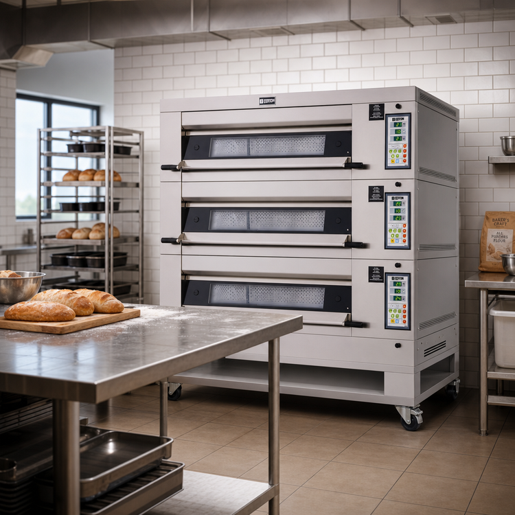 Product image #2 for Artisan 3-Deck Electric Stone Hearth Deck Oven, End Load, 8-Inch Standard Deck Height