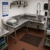 Thumbnail image #2 for Advance Tabco Korner-Soil L-Shaped Left-Hand Dishtable with Pre-Rinse Sink, 83-Inch, 304 Stainless Steel