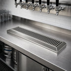 Thumbnail image #10 for Micro Matic USA DP-420LD Surface-Mount Stainless Steel Drip Tray Trough with Beveled Edge, Louvered Screen and 1/2-Inch Drain, 16 x 6-1/2 Inches