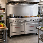 Thumbnail image #2 for Southbend (Middleby) Ultimate 4602AA-3T 60-Inch Gas Restaurant Range with 4 Open Burners, 36-Inch Thermostatic Griddle & 2 Convection Ovens