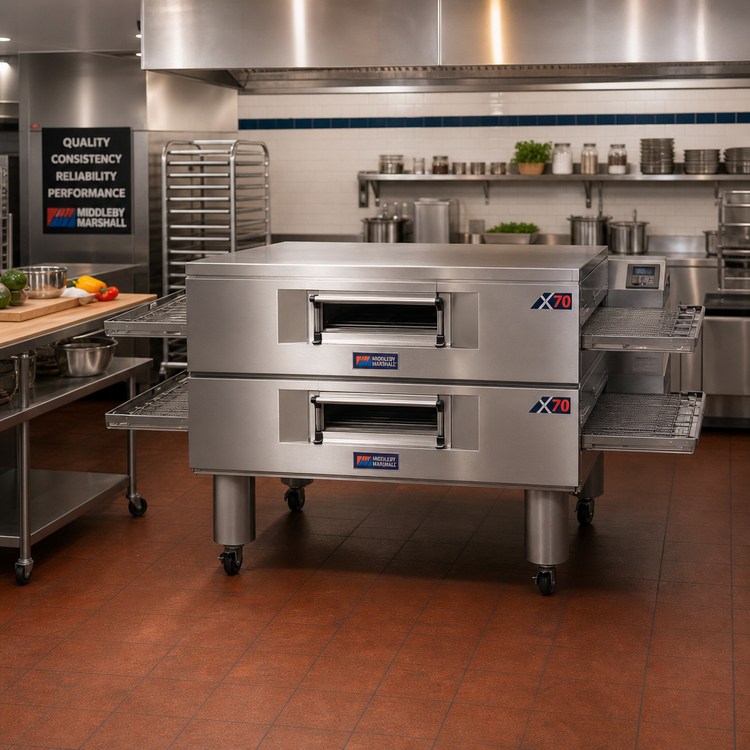 Product image #2 for Middleby Marshall X70G-2 Double Deck Natural Gas Conveyor Pizza Oven