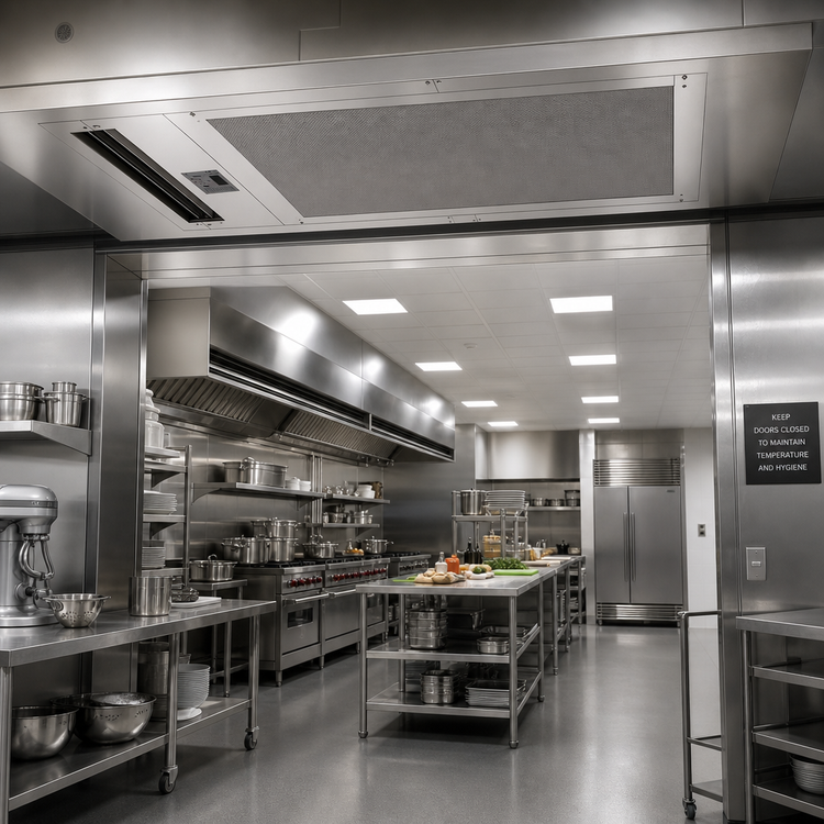 Product image #2 for Berner Architectural Recessed 12 Electric Heated Air Curtain, 144-Inch Opening, 3 Motors