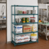 Thumbnail image #2 for EagleGard Red-i-Pak 4-Tier Stationary Wire Shelving Unit, 36W x 24D x 63H, Blue-Green Hybrid Epoxy Finish